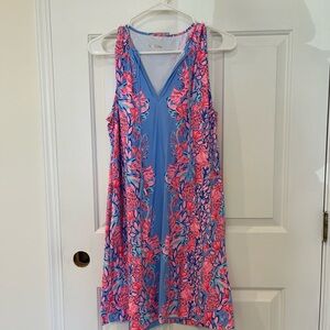 LILLY PULITZER Women's Blue and Pink Swim Cover-Up